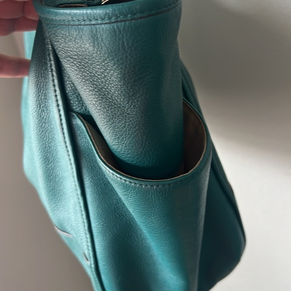 Turquoise Coach Purse, EUC - Picture 5 of 9